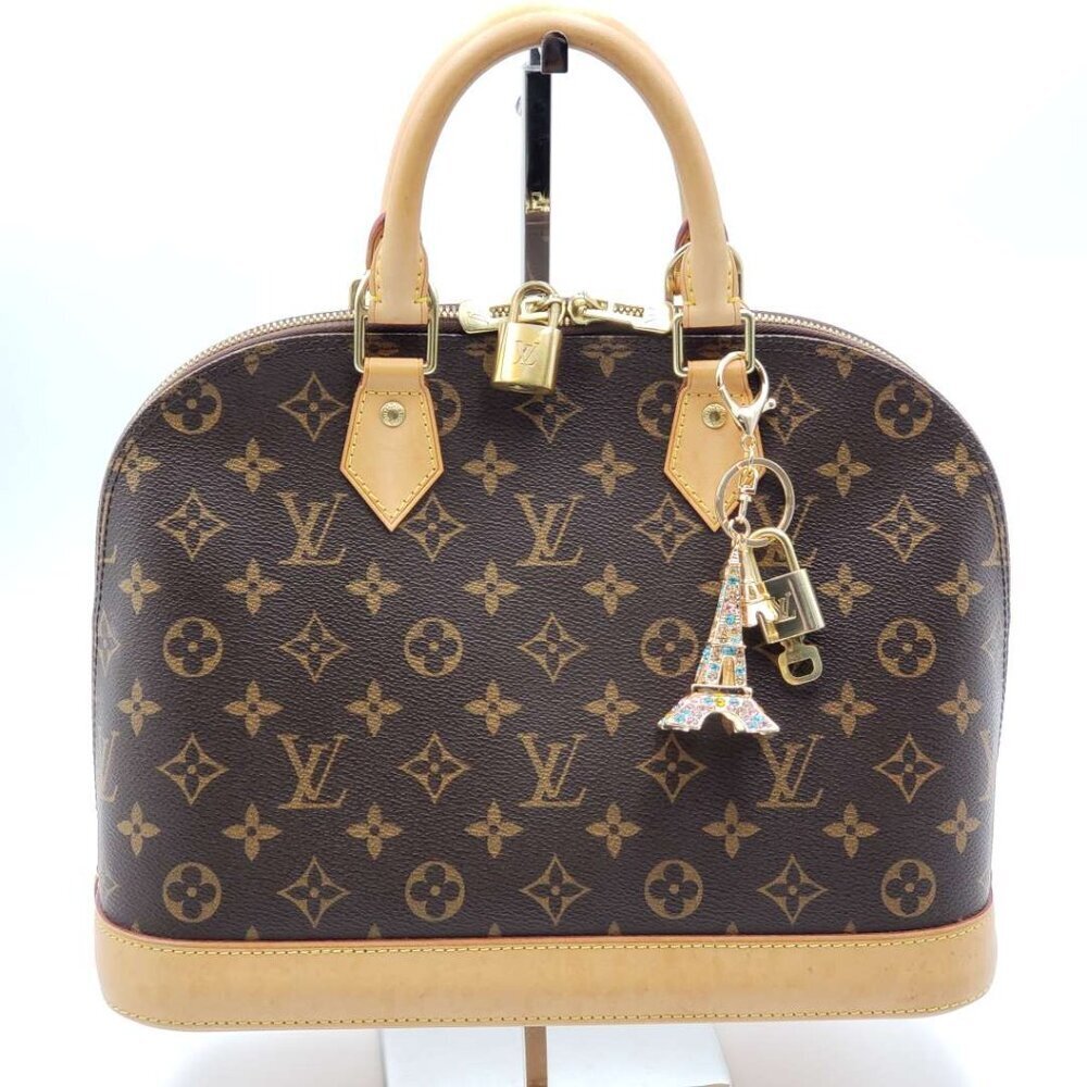 Louis Vuitton Gold Lock 🔒 Authentic LV Key + Unbranded Eiffel Tower Bag Charm - Picture 4 of 8